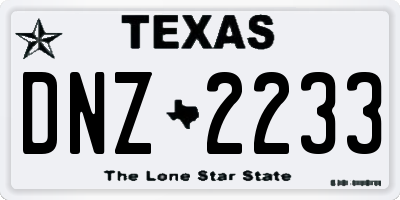 TX license plate DNZ2233
