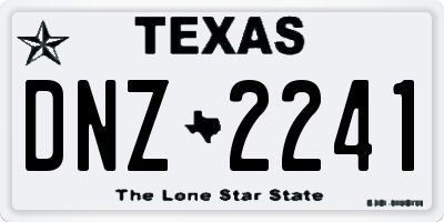 TX license plate DNZ2241