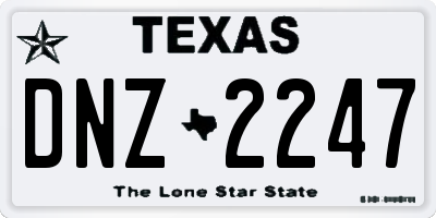 TX license plate DNZ2247