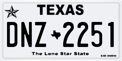 TX license plate DNZ2251