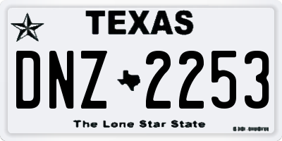 TX license plate DNZ2253