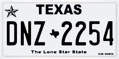 TX license plate DNZ2254