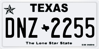 TX license plate DNZ2255