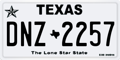TX license plate DNZ2257