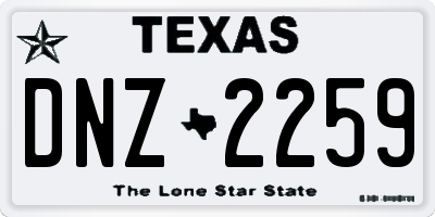 TX license plate DNZ2259