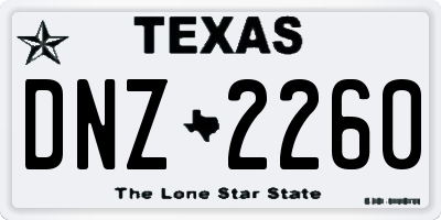 TX license plate DNZ2260