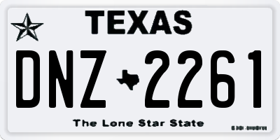 TX license plate DNZ2261