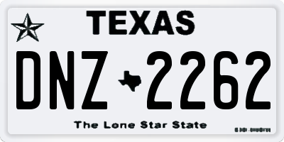TX license plate DNZ2262