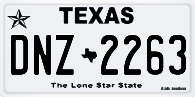 TX license plate DNZ2263