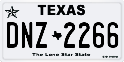 TX license plate DNZ2266