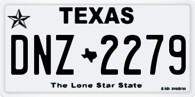 TX license plate DNZ2279