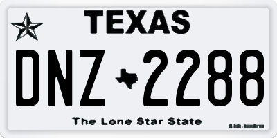 TX license plate DNZ2288