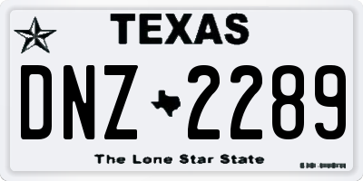 TX license plate DNZ2289