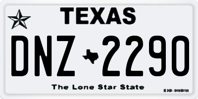 TX license plate DNZ2290