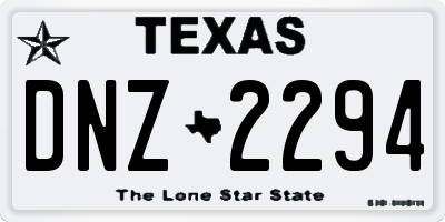 TX license plate DNZ2294