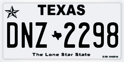 TX license plate DNZ2298
