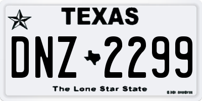 TX license plate DNZ2299