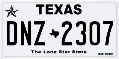 TX license plate DNZ2307