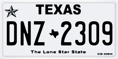 TX license plate DNZ2309