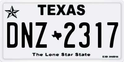 TX license plate DNZ2317