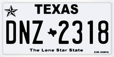 TX license plate DNZ2318
