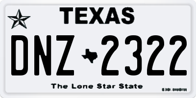TX license plate DNZ2322