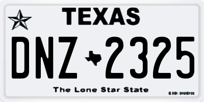 TX license plate DNZ2325