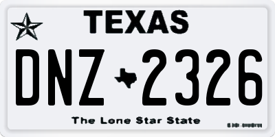 TX license plate DNZ2326