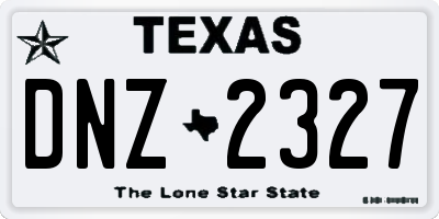 TX license plate DNZ2327