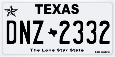 TX license plate DNZ2332