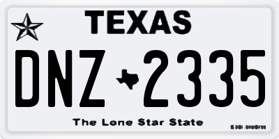 TX license plate DNZ2335