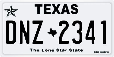 TX license plate DNZ2341
