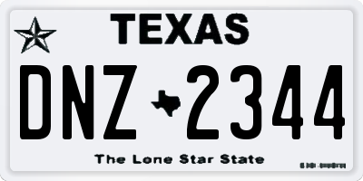 TX license plate DNZ2344