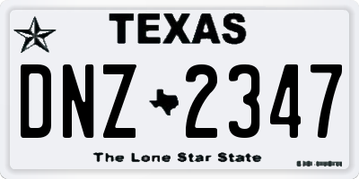 TX license plate DNZ2347