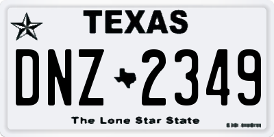 TX license plate DNZ2349