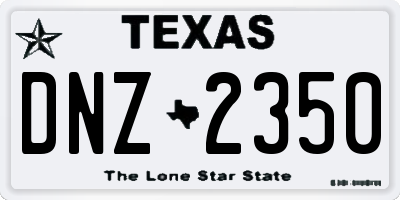 TX license plate DNZ2350