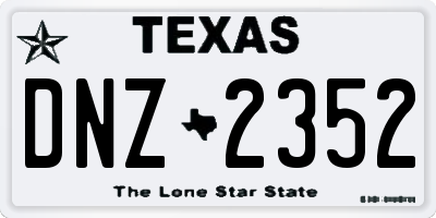 TX license plate DNZ2352