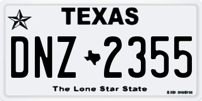 TX license plate DNZ2355
