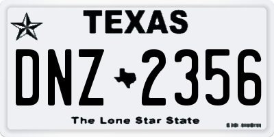TX license plate DNZ2356