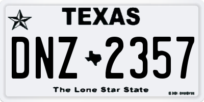 TX license plate DNZ2357