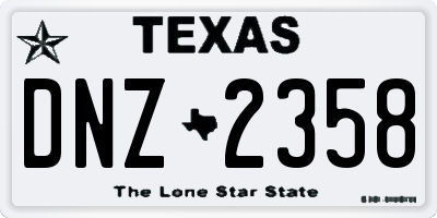 TX license plate DNZ2358