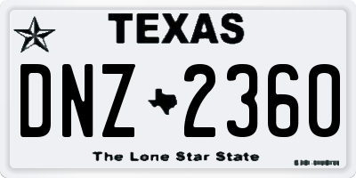 TX license plate DNZ2360
