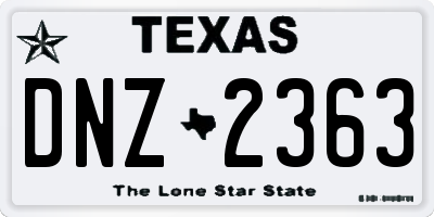 TX license plate DNZ2363