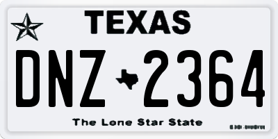 TX license plate DNZ2364