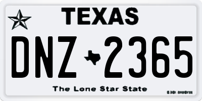 TX license plate DNZ2365
