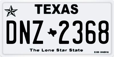 TX license plate DNZ2368