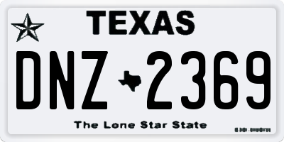 TX license plate DNZ2369