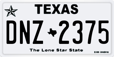 TX license plate DNZ2375