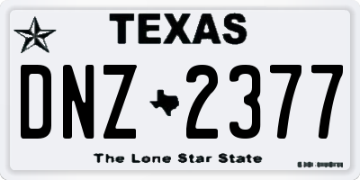TX license plate DNZ2377