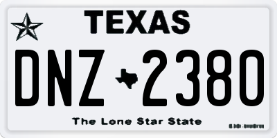 TX license plate DNZ2380